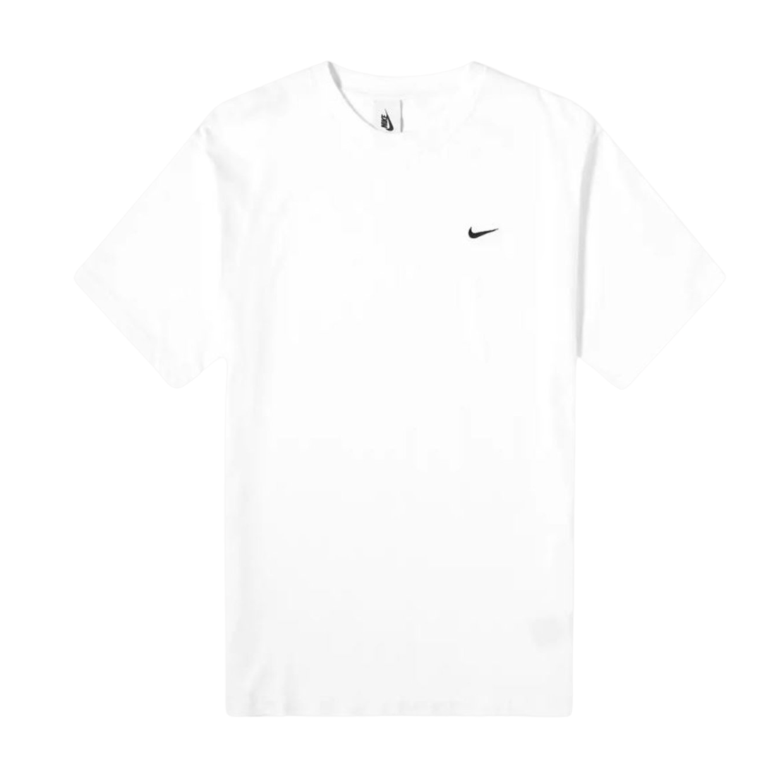 Nike Solo Swoosh Mens T-Shirt Printing Logo Solid Color Round Neck Short Sleeve White