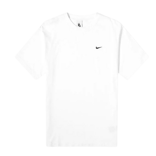 Nike Solo Swoosh Mens T-Shirt Printing Logo Solid Color Round Neck Short Sleeve White