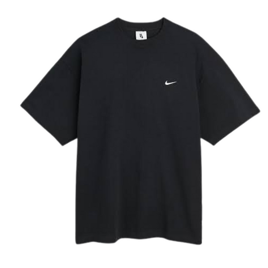 Nike Solo Swoosh Mens T-Shirt Printing Logo Solid Color Round Neck Short Sleeve Black